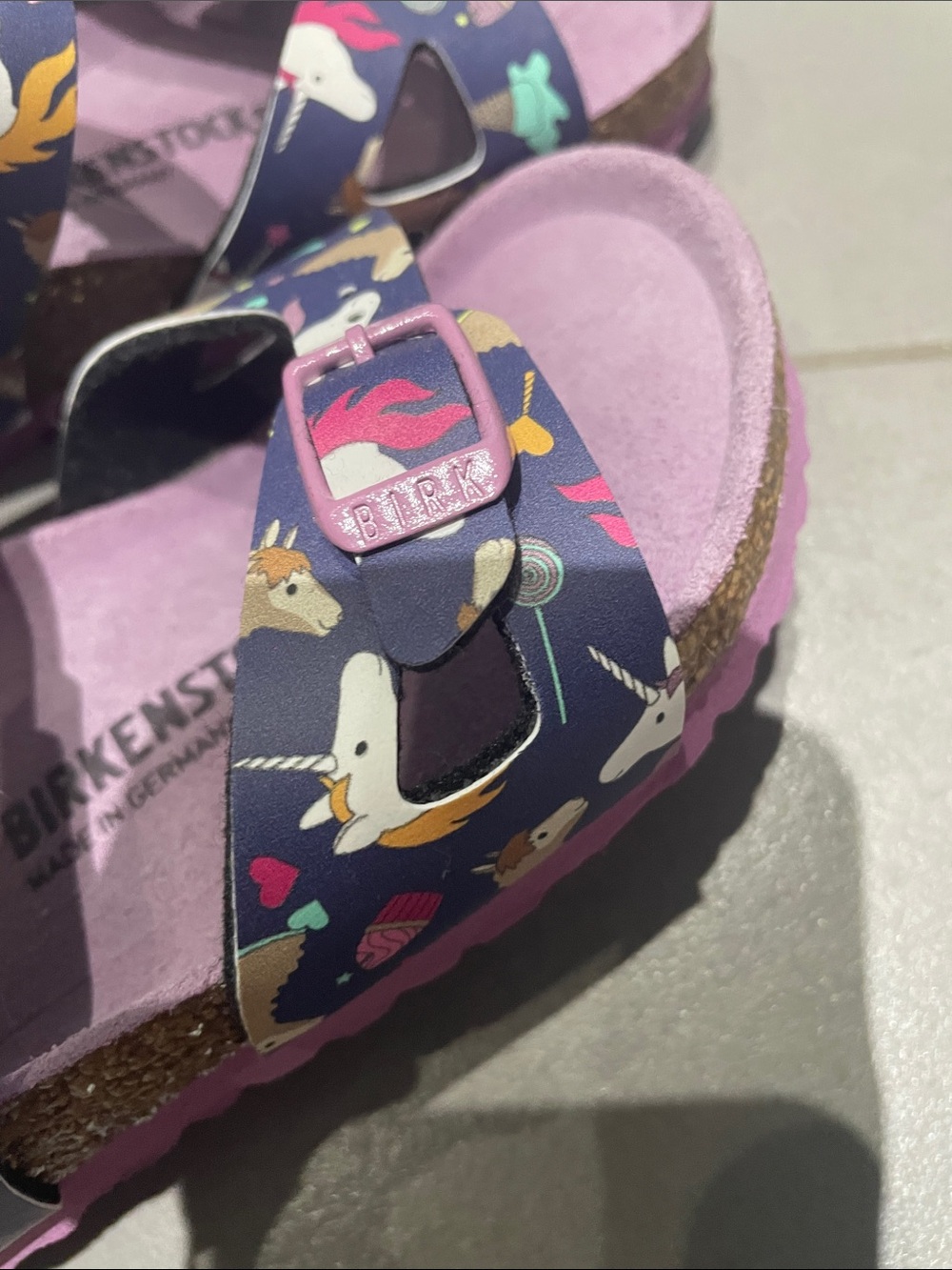 NWOB Birkenstock Colorado Seafoam Multicolor Unicorn Print kids Sandal - Picture 6 of 7